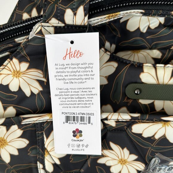 Lug Pontoon 2 Overnight Bag Autumn Daisies - Black with Daisy Print - Picture 14 of 14